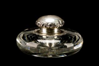 Appraisal: Tiffany Co Sterling Silver Crystal Inkwell Tiffany Co American New