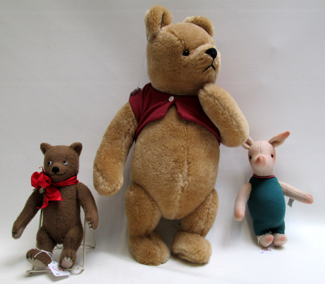 Appraisal: THREE R JOHN WRIGHT DOLLS Winnie-the-Pooh limited edition jointed mohair