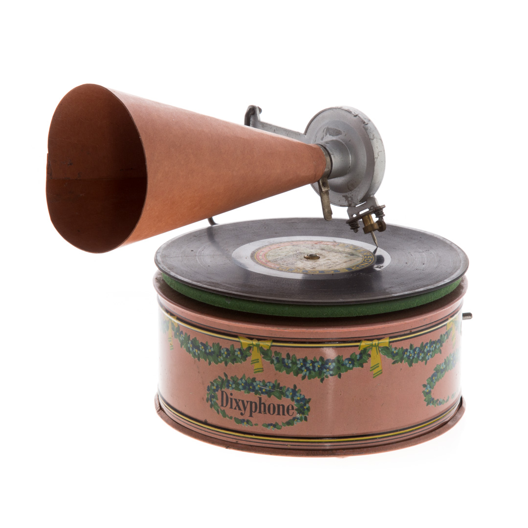 Appraisal: German tin child's phonograph Dixyphone circa cylindrical base with in