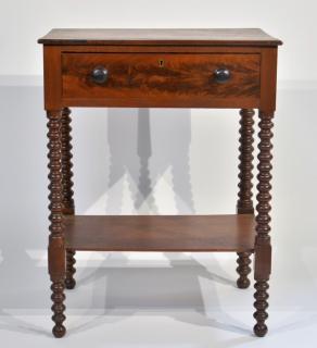 Appraisal: C N E Sheraton Flame Mahogany One Drawer Stand UNITED