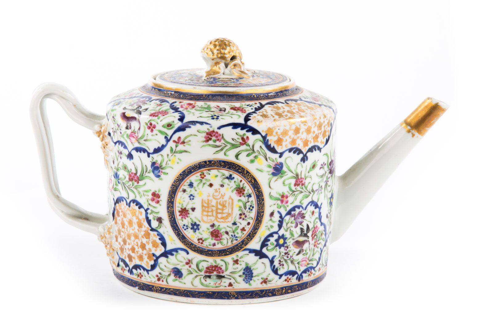 Appraisal: Chinese Export drum-form teapot circa for the Persian market with