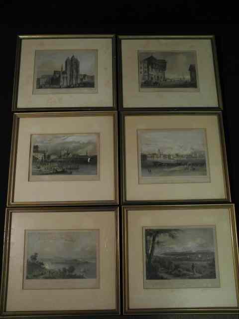 Appraisal: Lot of six hand colored bookplate engravings Includes ''Isle of