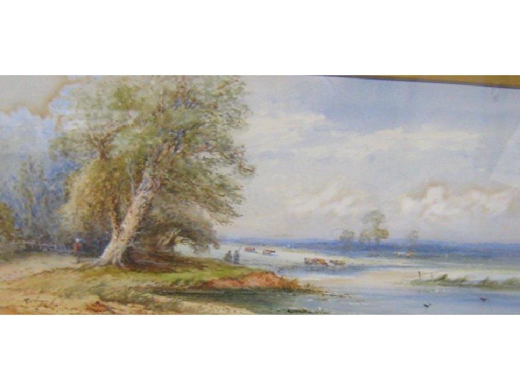 Appraisal: EDWIN ST JOHN River landscapes with cattle and figures signed