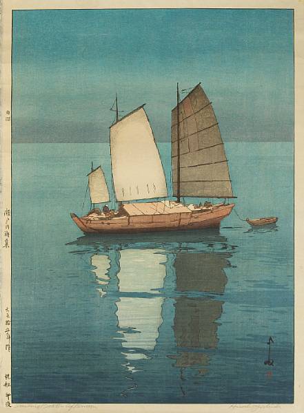 Appraisal: Hiroshi Yoshida - One large modern print From the Inland