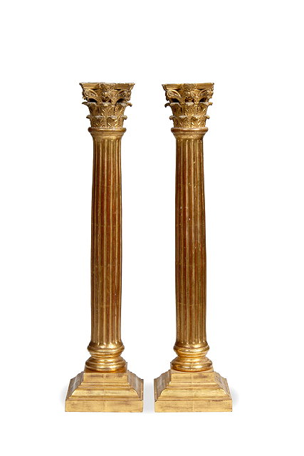 Appraisal: A PAIR OF VENETIAN GILT CARVED WOOD TABLE LAMP BASES