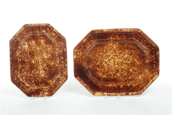 Appraisal: TWO BENNINGTON PLATTERS Vermont mid th century Octagonal in flint