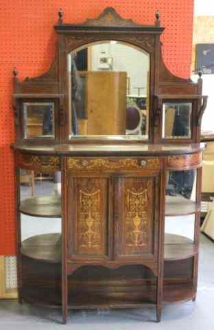 Appraisal: Inlaid Rosewood Edwardian Cabinet From a Pelham Manor NY estate