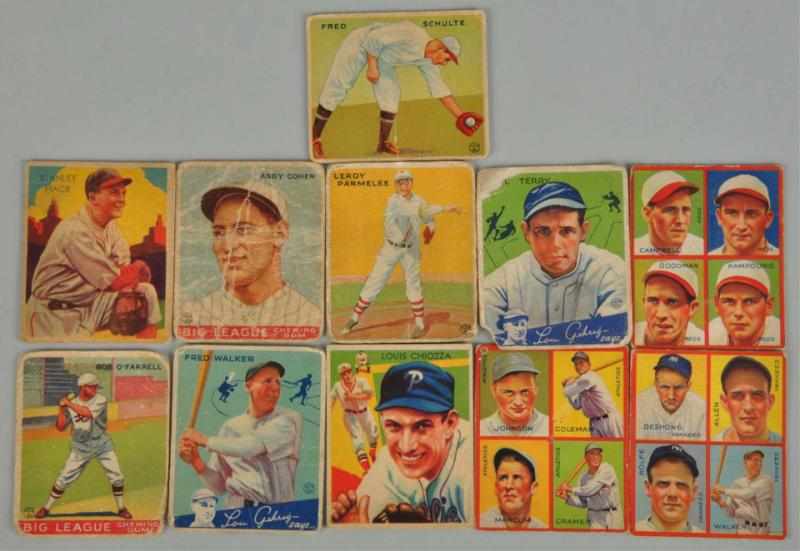 Appraisal: Lot of Goudey Baseball Cards Description Includes three puzzle cards