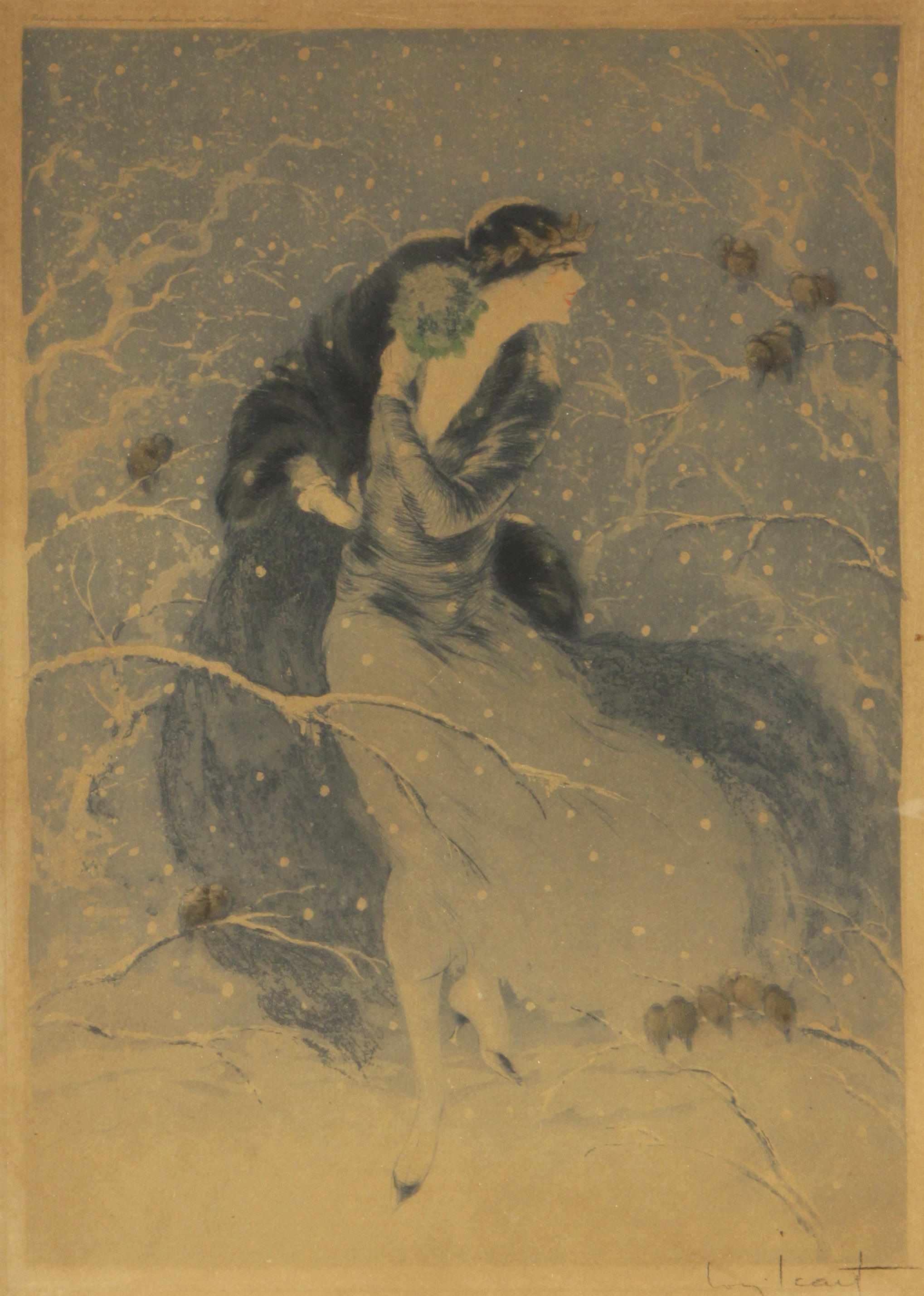 Appraisal: Louis Icart French - Winter Bouquet H C I Etching