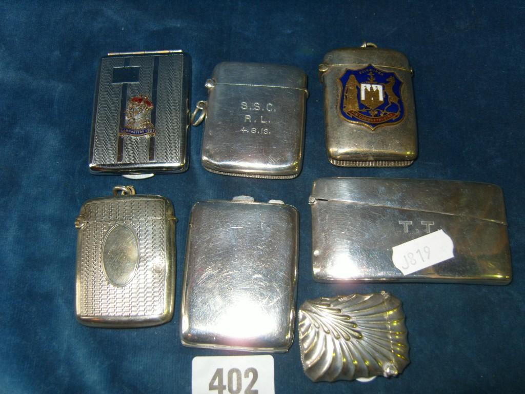 Appraisal: A small collection of silver vesta and match cases together