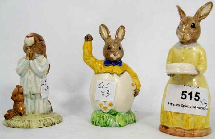 Appraisal: Royal Doulton Bunnykins Bedtime DB th Anniversary DB and Easter