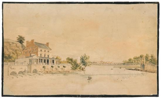 Appraisal: UNKNOWN Fairmount Waterworks Philadelphia c Watercolor with pen-and-ink on paper