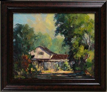 Appraisal: Cottage in the Woods Oil on Masonite Indistinctly Signed