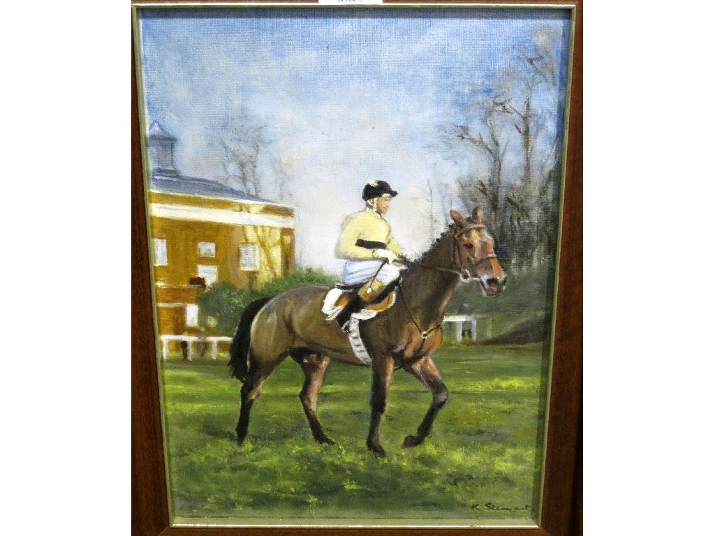 Appraisal: KEN STEWART Oil on board 'Arkle' signed recto and labelled