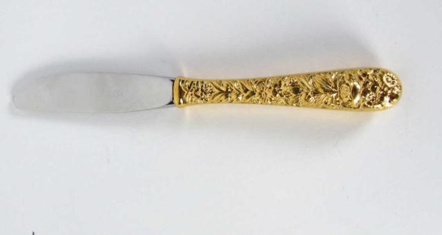 Appraisal: Kirk Repousse Sterling Vermeil Butter Knives