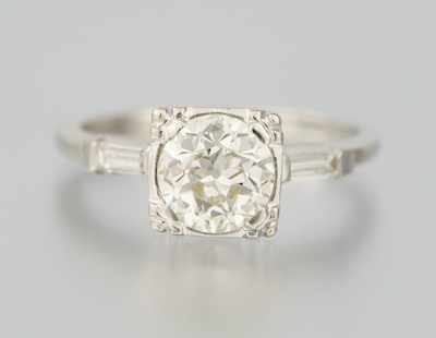 Appraisal: A Vintage Diamond Engagement Ring k white gold ring with