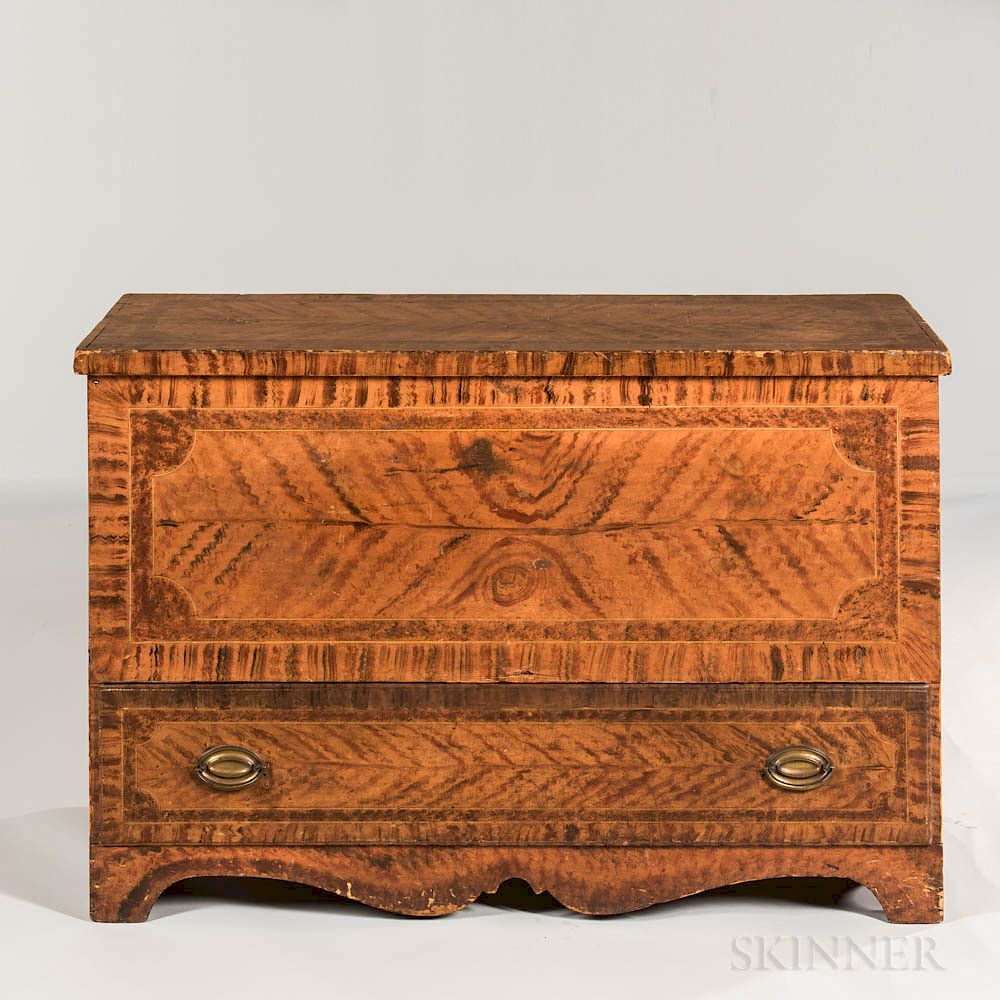 Appraisal: Paint-decorated Pine Chest over Drawer Paint-decorated Pine Chest over Drawer