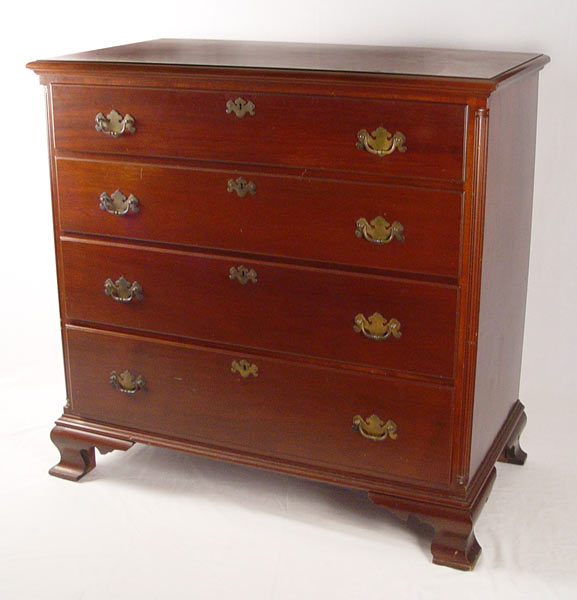 Appraisal: BIGGS MAHOGANY CHEST drawers bracket feet '' high x ''