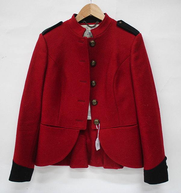 Appraisal: A JACK WILLS FABULOUSLY BRITISH RED WOOLEN JACKET together with