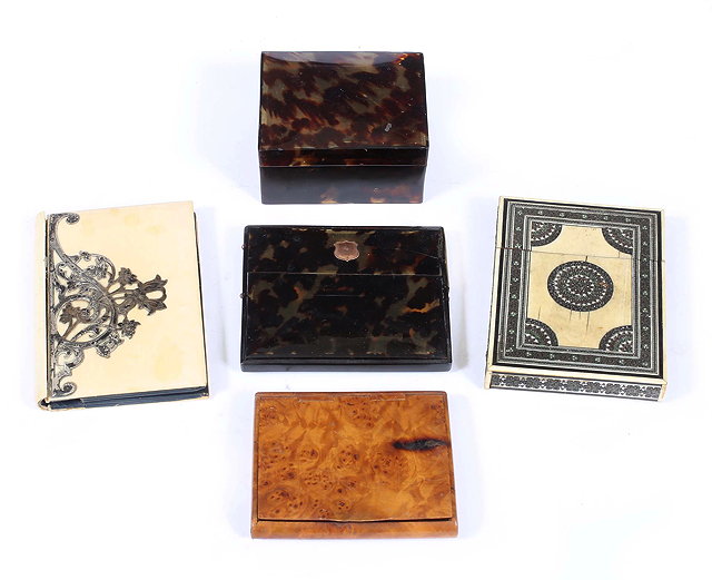 Appraisal: A VICTORIAN ANGLO-INDIAN CARD CASE with geometric inlay to the