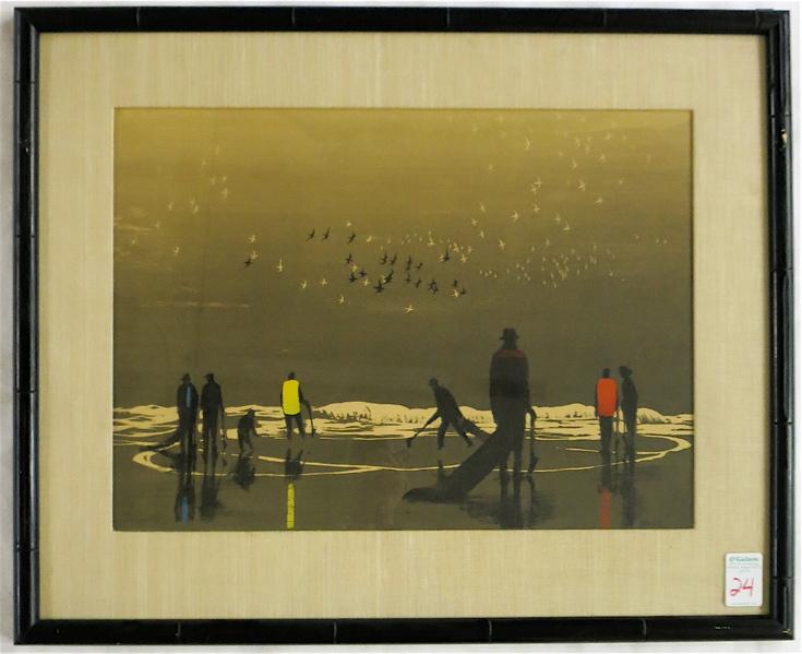 Appraisal: ELTON BENNETT SERIGRAPH Washington - titled The Sea Birds Cry