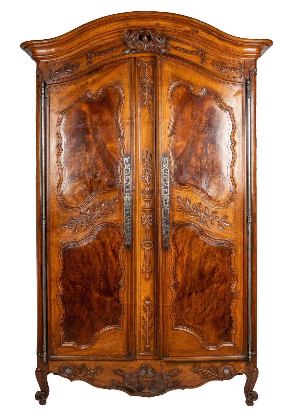 Appraisal: LOUIS XV PROVINCIAL WALNUT WEDDING ARMOIRE th century in multiple