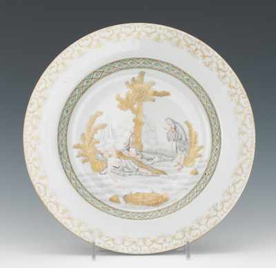 Appraisal: A Chinese Export Plate with Western Motif Thin porcelain plate