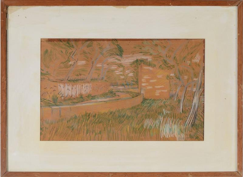 Appraisal: JARED FRENCH - LANDSCAPE Crayon on paper signed 'Jared French'