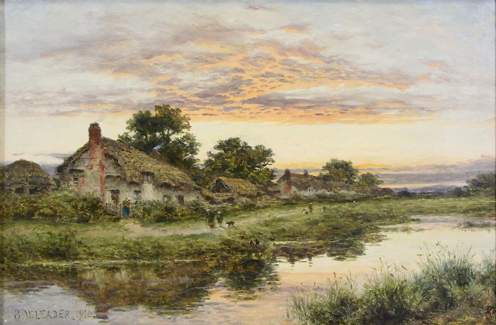 Appraisal: BENJAMIN WILLIAMS LEADER ENGLISH - Oil on Canvas Evening near