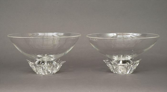 Appraisal: Pair of Steuben Glass Bowls Signed in in diam