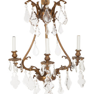 Appraisal: A Set of Six Louis XV Style Three- Light Gilt