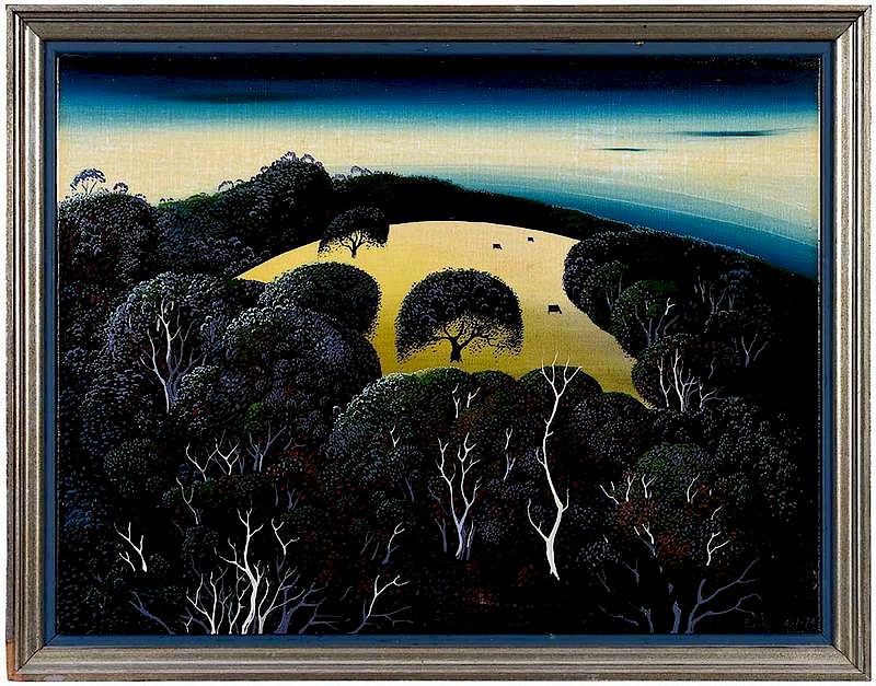 Appraisal: Eyvind Earle New York California - Golden Hills signed and