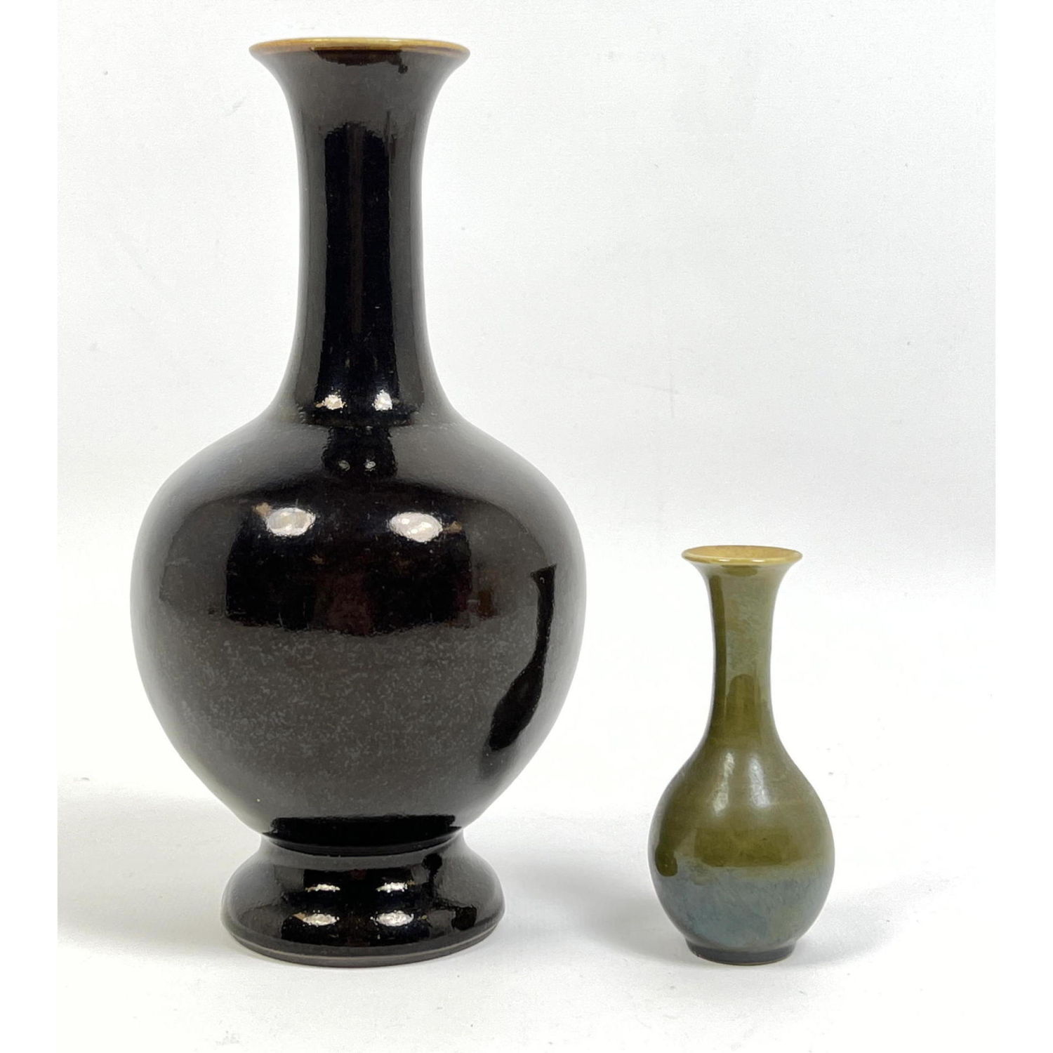 Appraisal: pc Chinese Glazed Vases Long Neck Vases Dimensions H inches