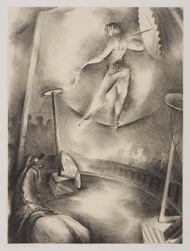 Appraisal: BENTON SPRUANCE Slack Rope Artist Lithograph on cream chine appliqu