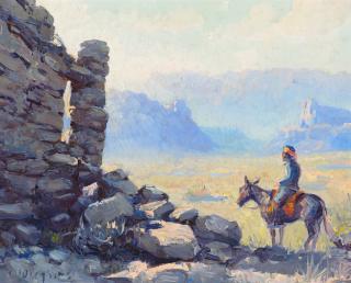 Appraisal: OLAF WIEGHORST - Marble Canyon Country oil on canvas x