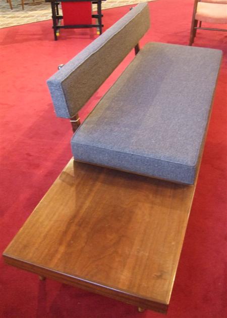 Appraisal: SOUTH AFRICAN AMBOYNA WOOD SOFA AND TABLE S with upholstered