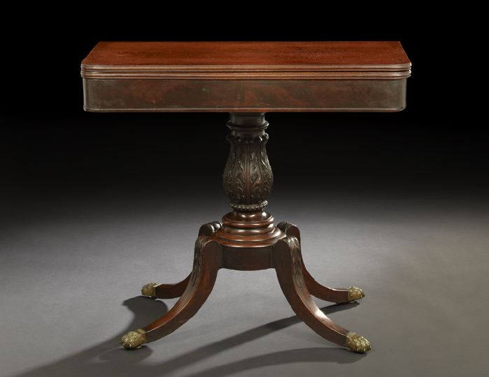 Appraisal: American Classical Mahogany Games Table first quarter th century the