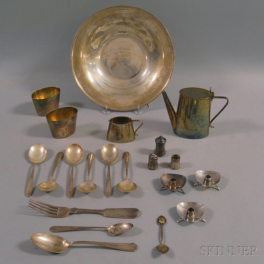 Appraisal: Small Group of Sterling Silver and Silver-plated Tableware and Flatware