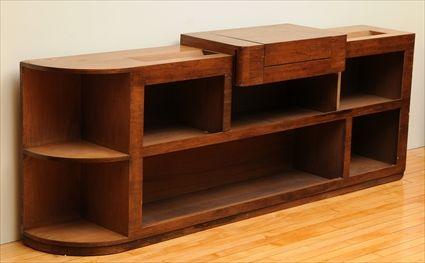 Appraisal: American Art Deco Rosewood Wall Unit with Light Box and