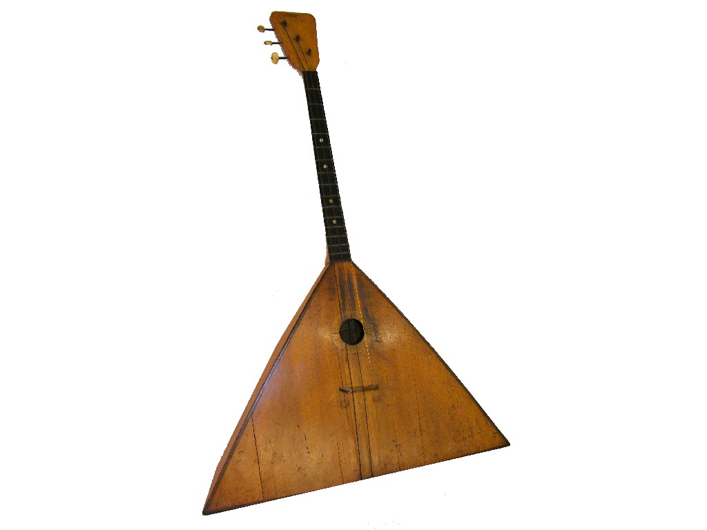 Appraisal: Large balalaika by and labelled Jut Heinr Zimmermann Leipzig no