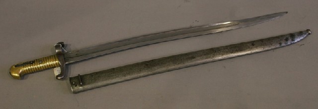 Appraisal: A French patent sabre bayonet steel crossguard with solid brass