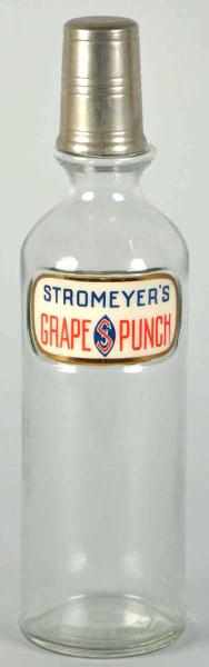 Appraisal: Stromeyer's Grape Punch Syrup Bottle Description Nice reverse on glass