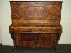 Appraisal: Julius Bluthner A th century burr walnut cased upright piano