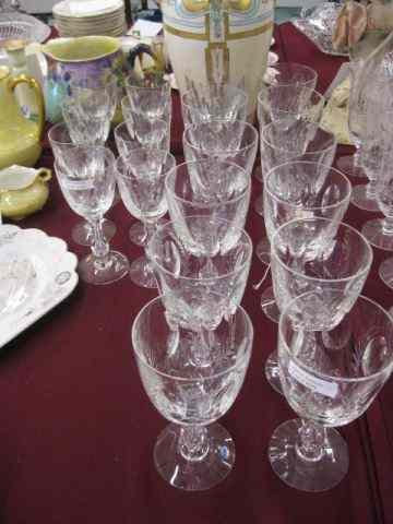 Appraisal: pcs Cut Crystal Stemware goblets and wines oval medallion wheat