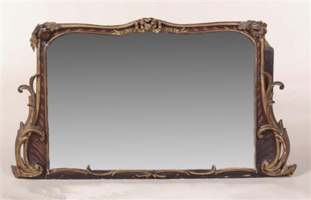 Appraisal: A th century giltwood and painted overmantel mirror the shaped