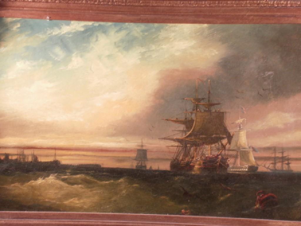 Appraisal: Attributed to Charles Thornley Chatham At Sunset oil on canvas