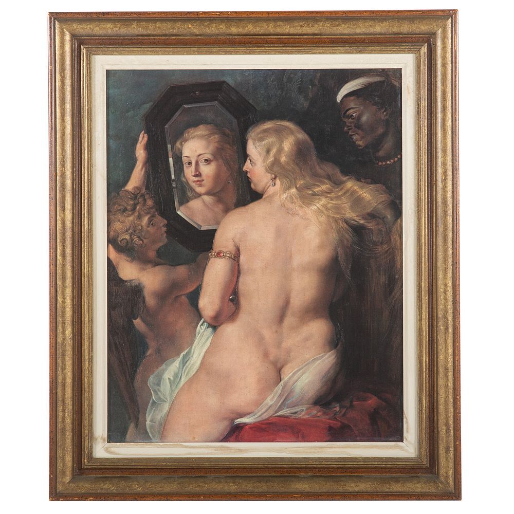 Appraisal: After Rubens Venus at a Mirror oil on canvas th