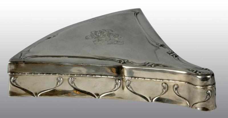 Appraisal: Sterling Triangular-Shaped Jewelry Box Description Hand engraved Christmas and signed