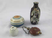 Appraisal: Three small art pottery pieces one impressed BRIGLIN the other