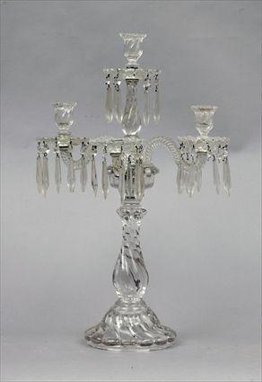 Appraisal: Victorian-Style Molded Glass Five-Light Girandole x in